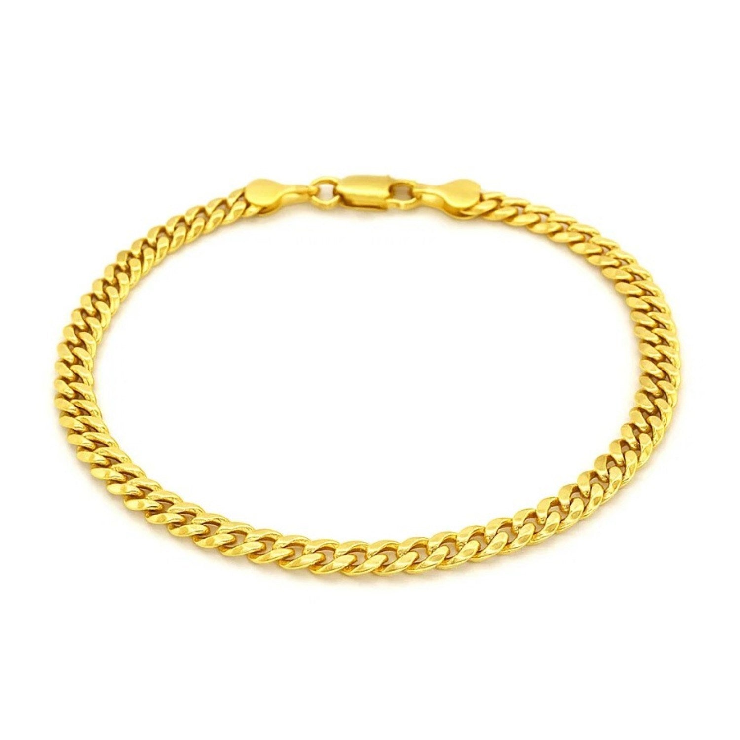 14K Yellow Gold Miami Cuban Semi Solid Bracelet