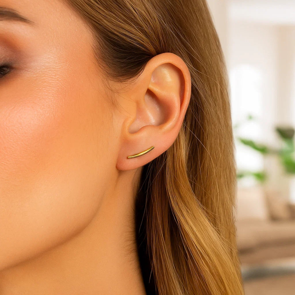 Curve Climber Earrings | 14K Gold