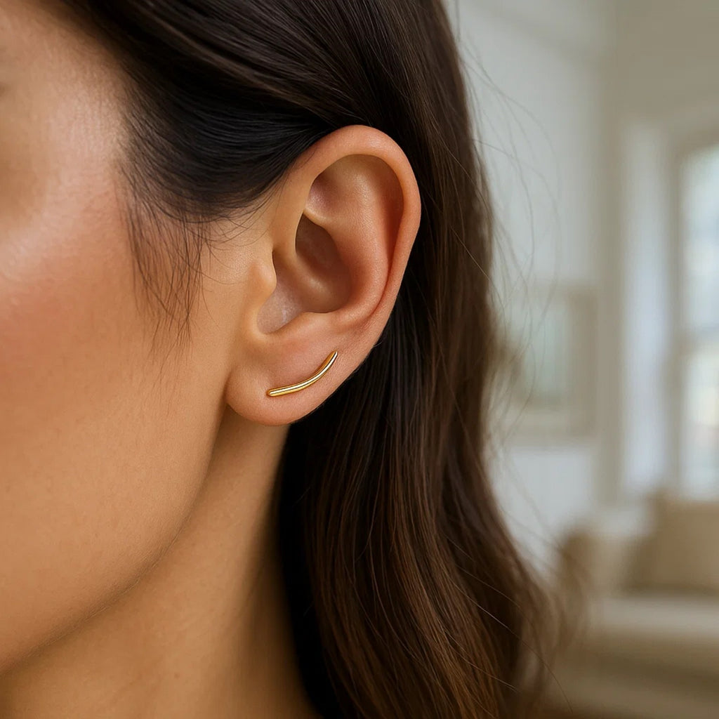 Curve Climber Earrings | 14K Gold