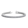 Detail view of 8.00 ct lab-grown diamond tennis bracelet in 14K White Gold, four-prong setting — DEEVE
