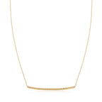 Thin Textured Bar Necklace in 14K Yellow Gold