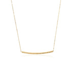 Thin Textured Bar Necklace in 14K Yellow Gold