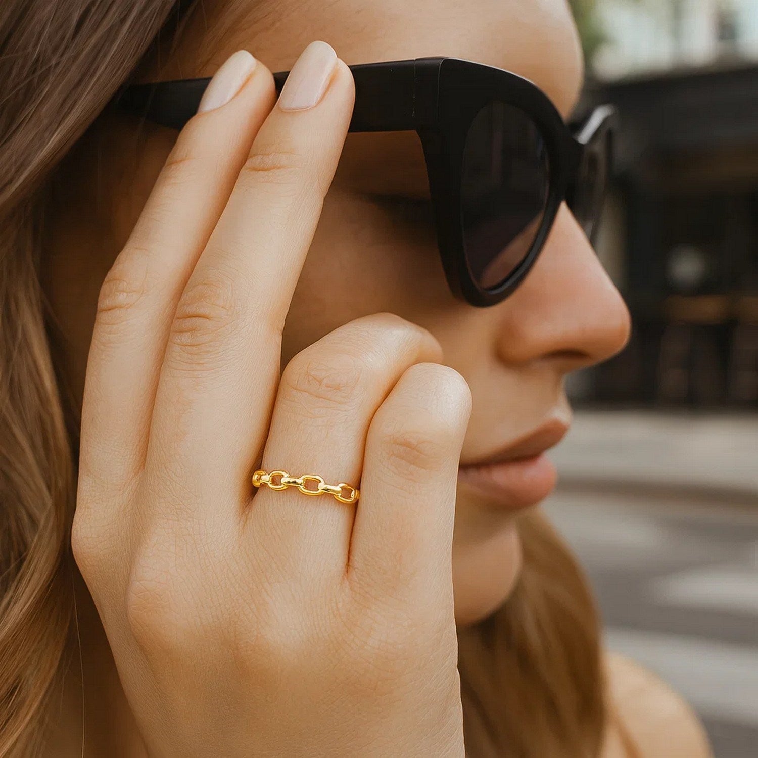 Oval Links Stackable Ring