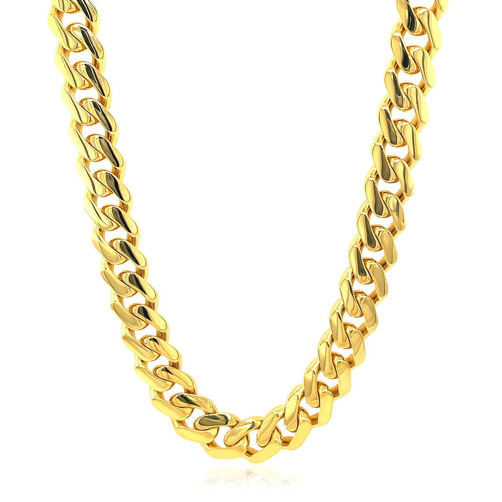 Miami Cuban link chain necklace in 14K yellow gold, 8.0mm