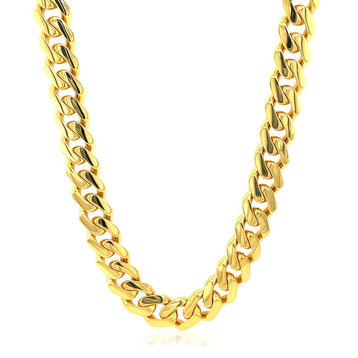 Miami Cuban link chain necklace in 14K yellow gold, 8.0mm