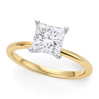1.00ct Princess Cut Lab Grown Diamond Ring in 14K Yellow Gold 