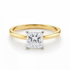 1.00ct princess cut diamond ring in yellow gold setting