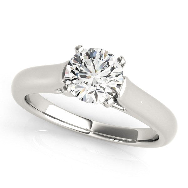 Cathedral Solitaire Diamond Engagement Ring in 14K White Gold