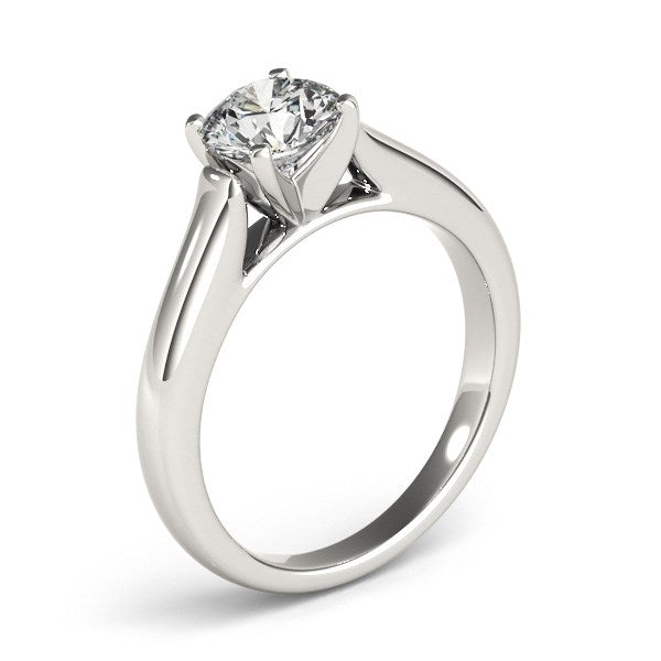 Cathedral Solitaire Diamond Engagement Ring in 14K White Gold