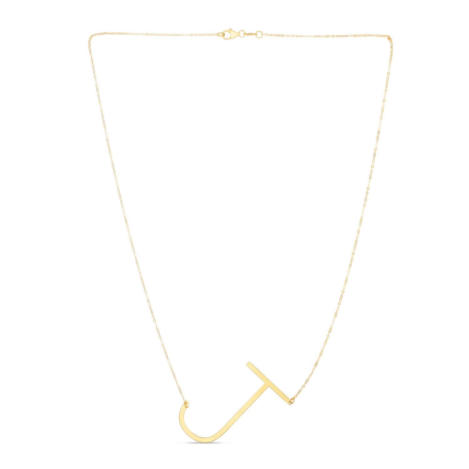 14K Yellow Gold Yours Truly Large Initial J Necklace