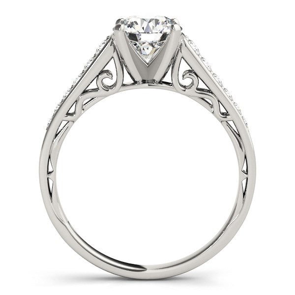 Cathedral Diamond Engagement Ring in 14K White Gold
