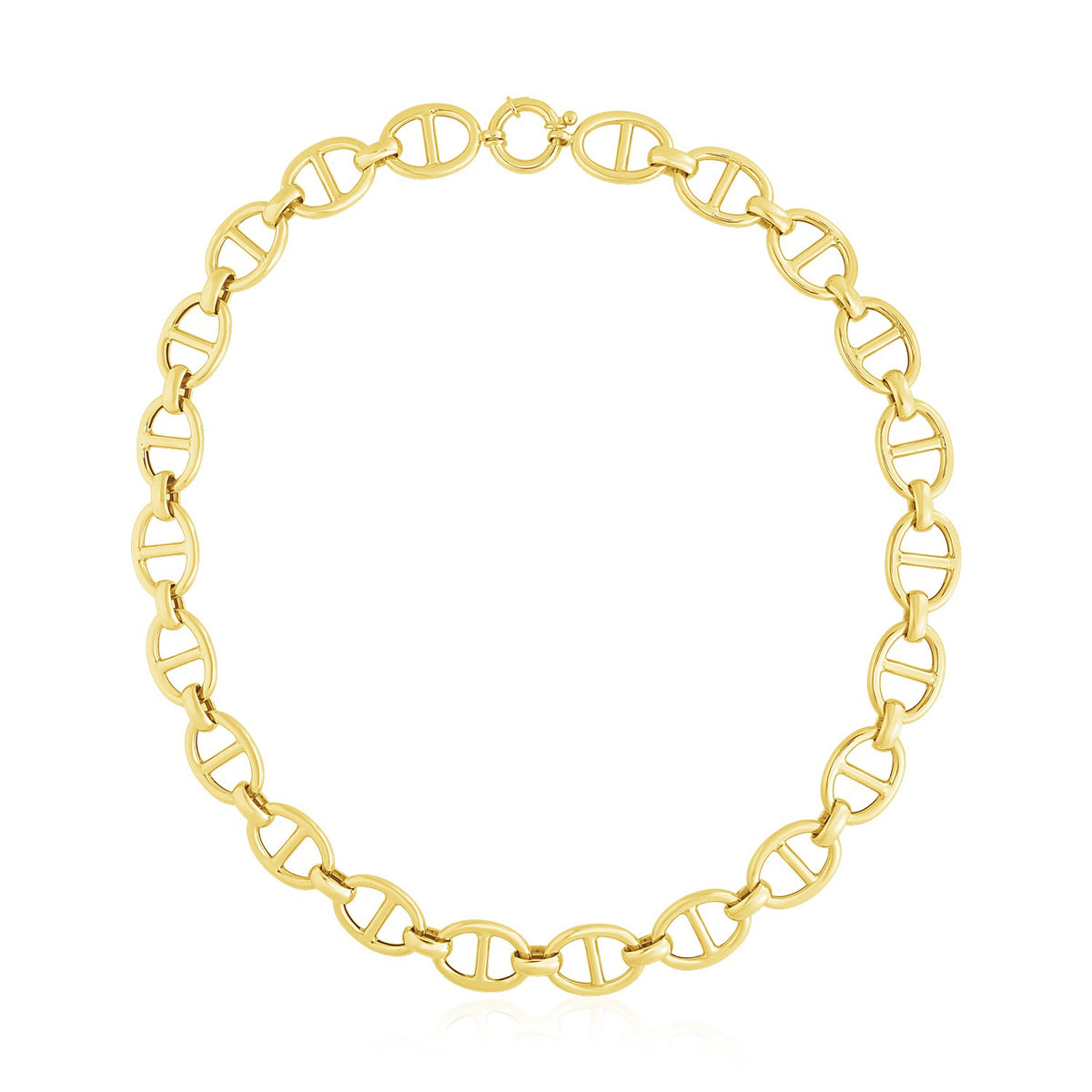 Oval Mariner Link Necklace in 14K Yellow Gold