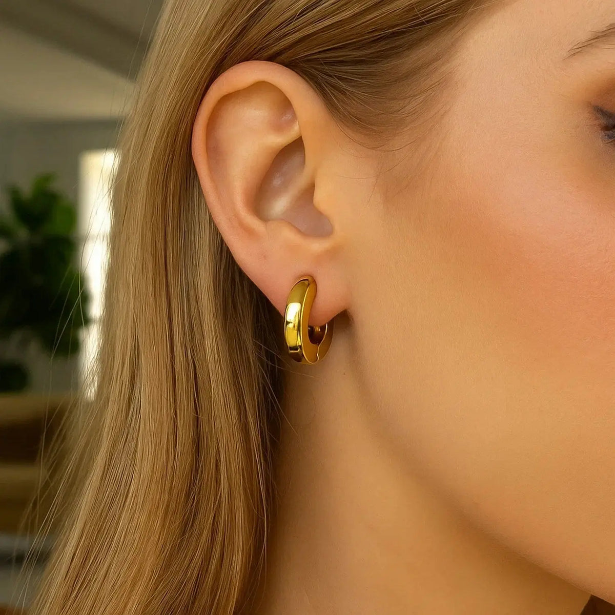 Thick Hoop Earrings | 14K Gold  Hoop Earrings DEEVE
