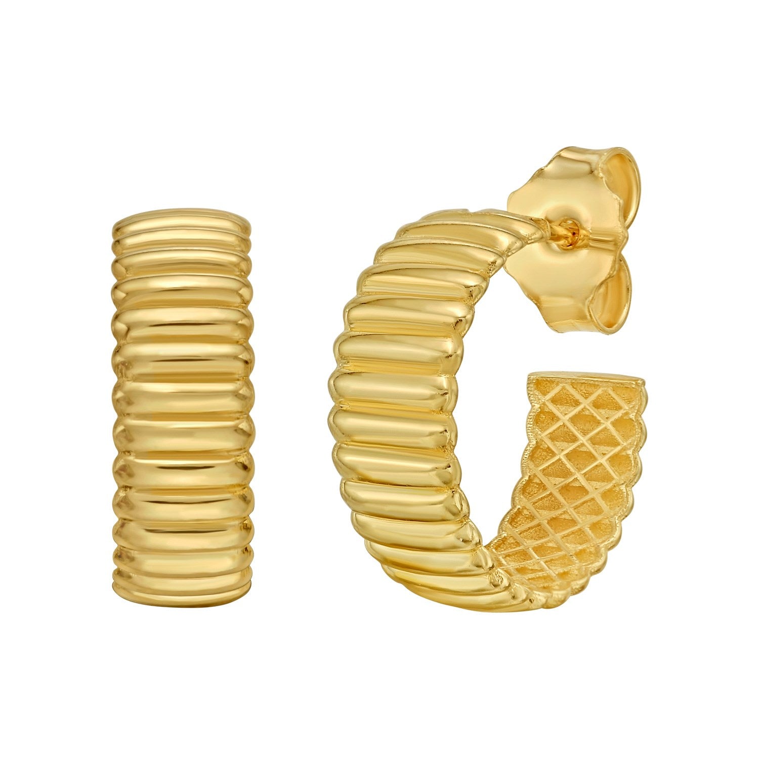 14k Yellow Gold Tubogas Hoop Earrings