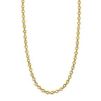 Two Tone Beaded Chain Necklace in 14k Yellow Gold