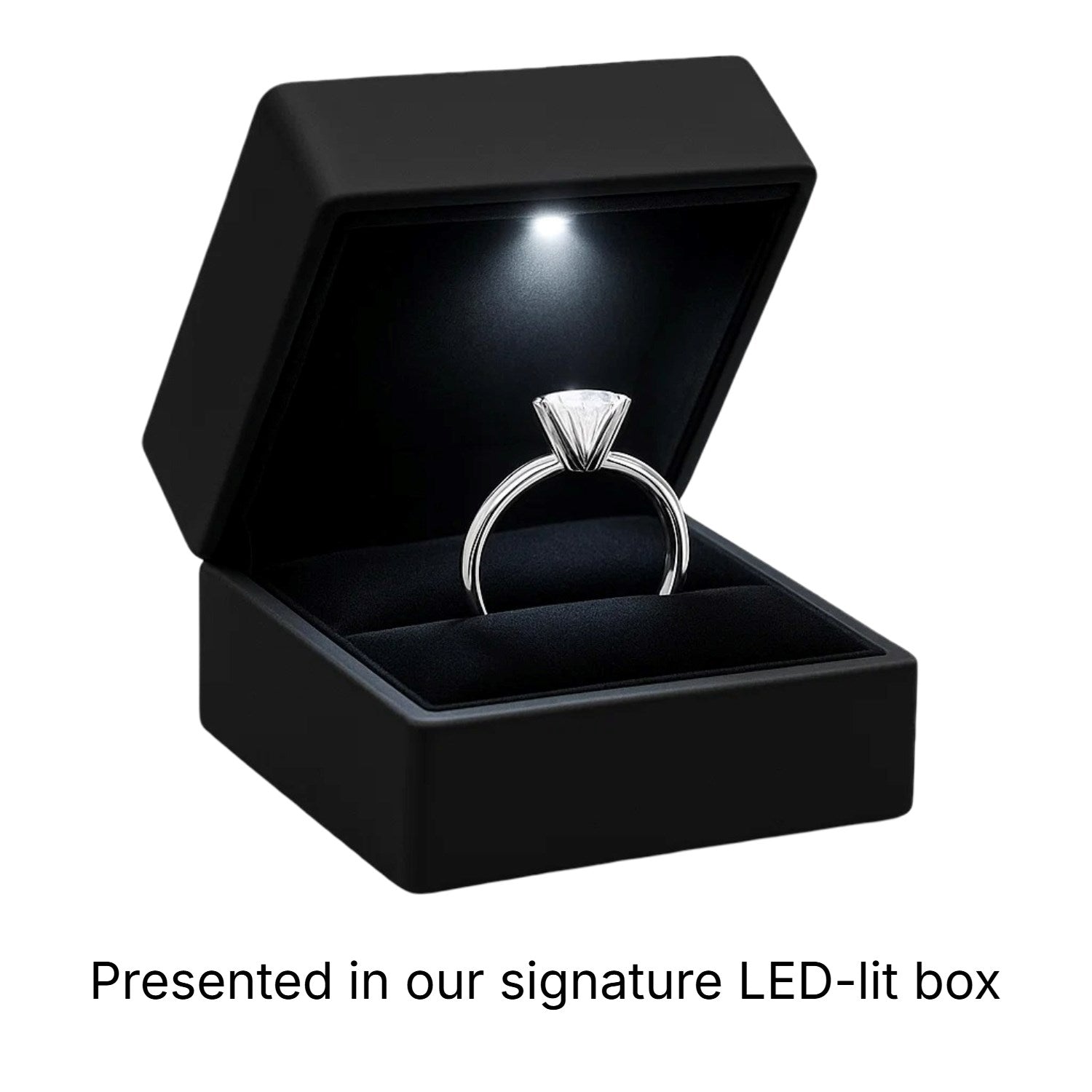 1.50Ct Princess Lab Grown IGI G/VS1 Diamond Ring in 14K White Gold