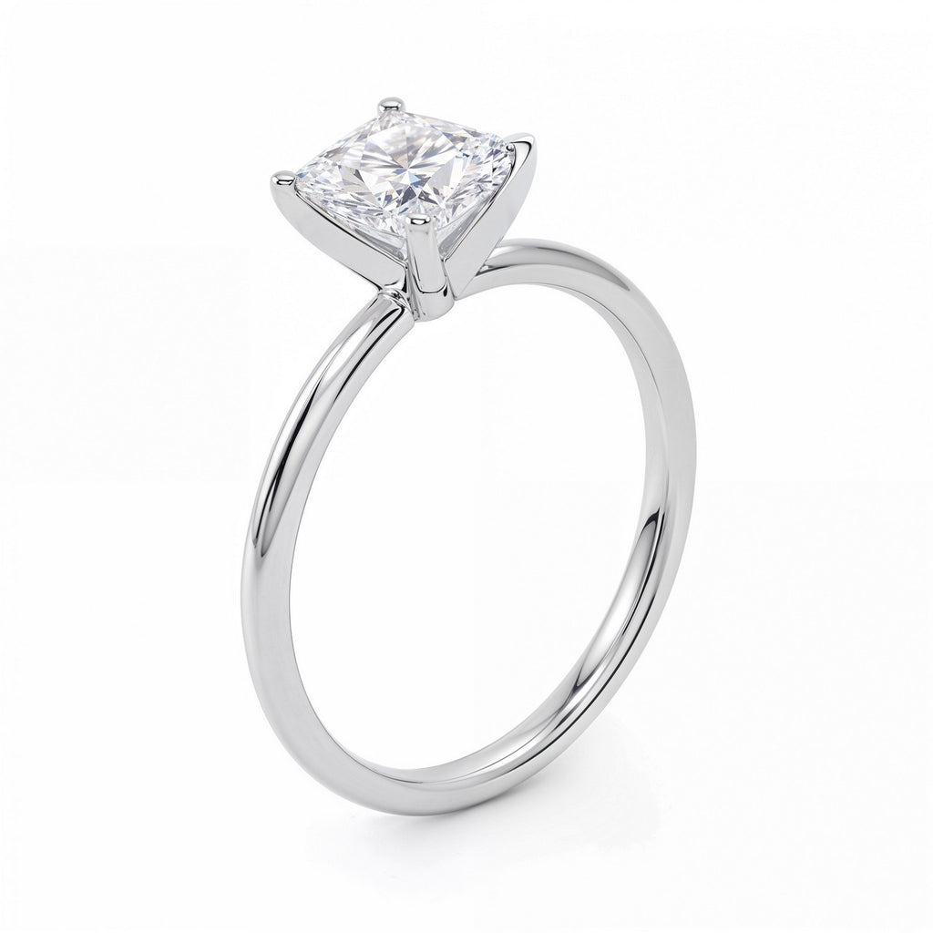 Side view of 1.50ct princess diamond engagement ring