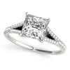 Princess Cut Diamond Engagement Ring | Split Shank in 14K White Gold | 1.12 cttw