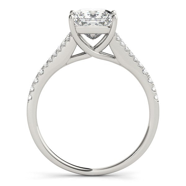 Princess Cut Diamond Engagement Ring | Split Shank in 14K White Gold | 1.12 cttw