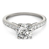 Round Diamond Engagement Ring | Scallop Set in 14K White Gold | 1.75 cttw