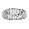 6.00ct Emerald Cut Lab Grown Diamond Eternity Ring 14K White Gold — Top View, DEEVE