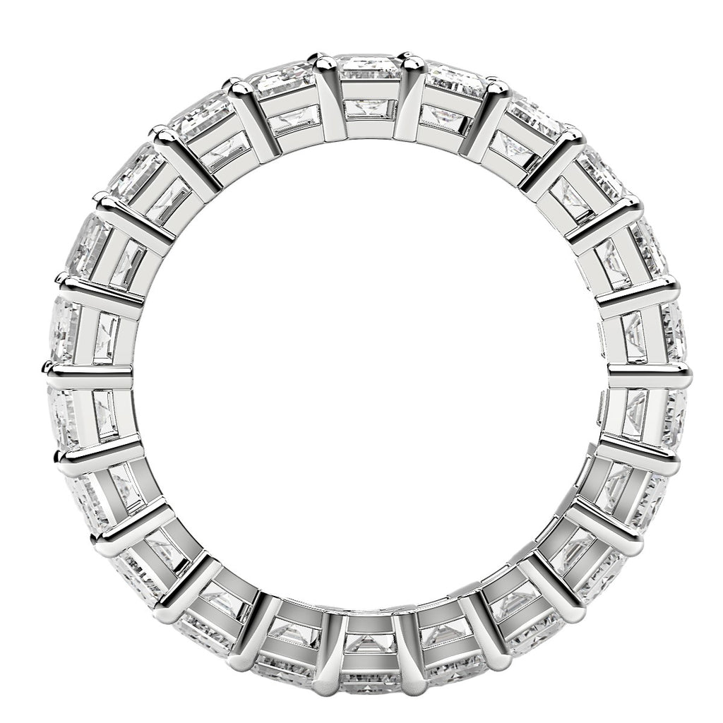 6.00ct Emerald Cut Lab Grown Diamond Eternity Ring — Step Facets Detail, DEEVE