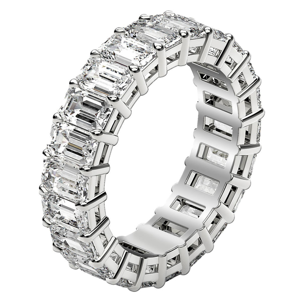 6.00ct Emerald Cut Diamond Eternity Ring — Band Width Close-Up, DEEVE