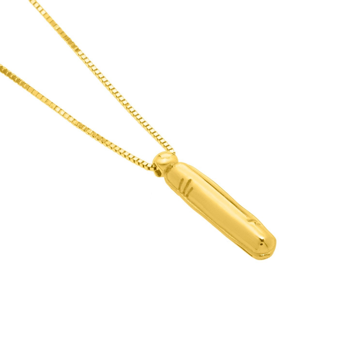 14K Yellow Gold Helium Initial I Pendant