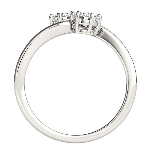 Solitaire Two Stone Diamond Ring in 14K White Gold | 0.50 cttw