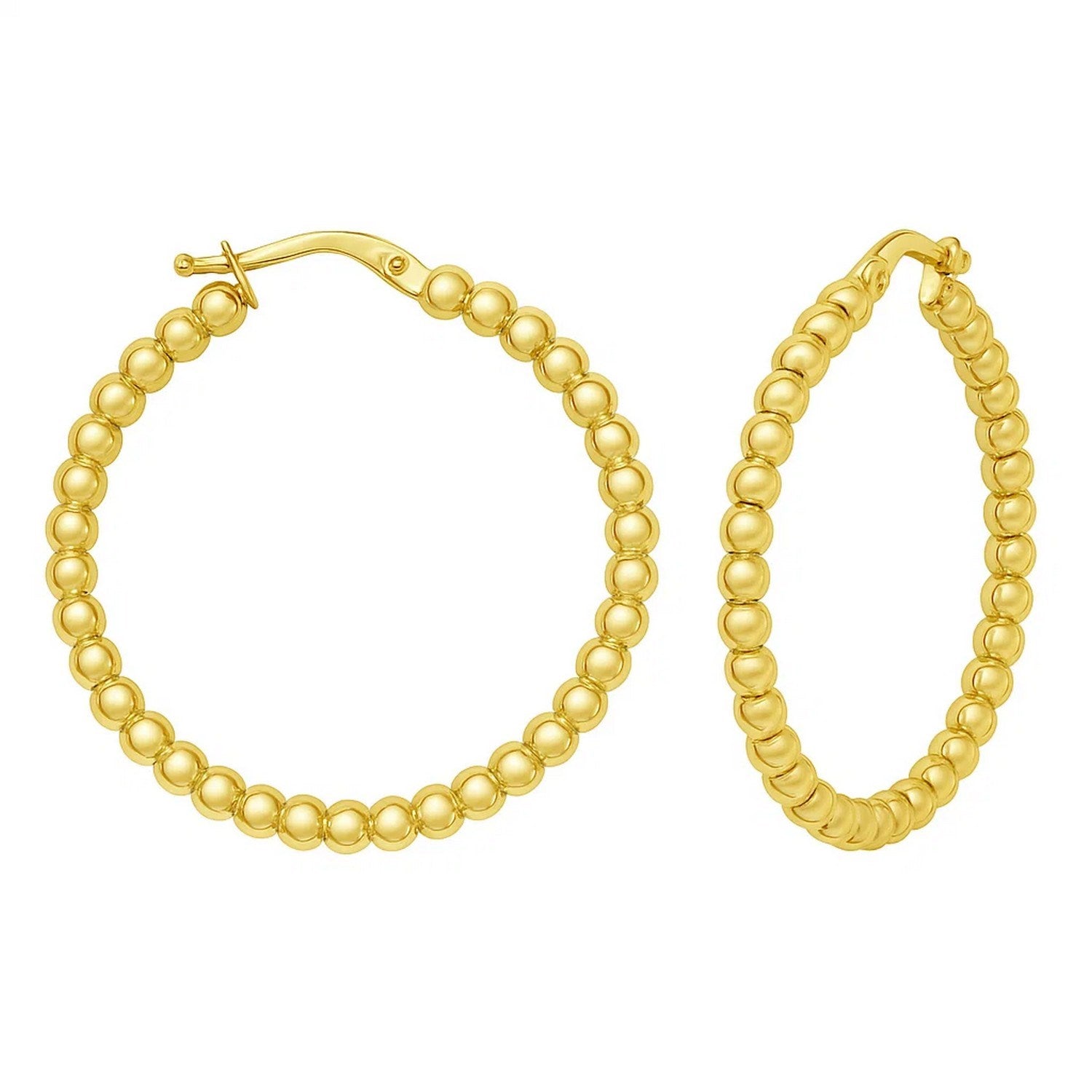 Large Bead Hoop Earrings 35.5mm