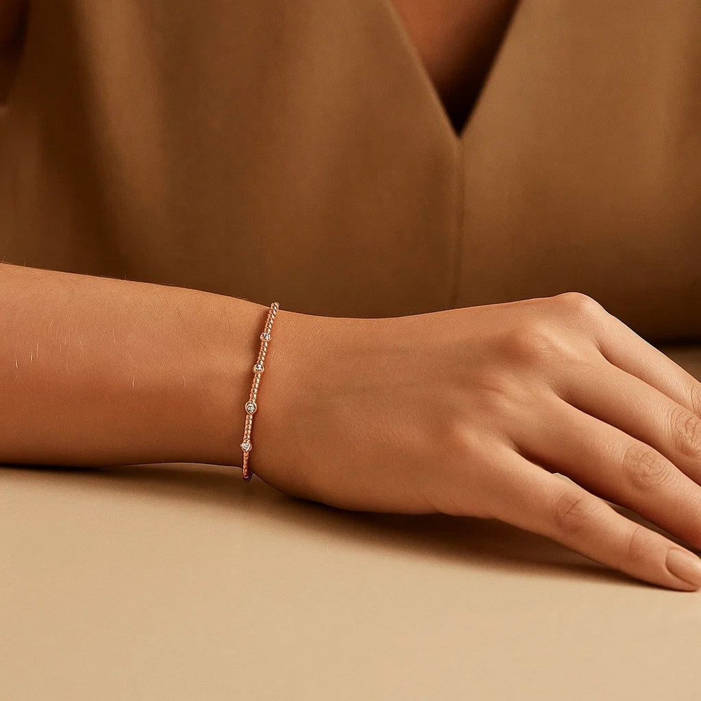 Classic Beaded Bracelet in 14K Rose Gold  Bracelets DEEVE
