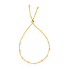 Diamond Cut Bead Station Lariat Bracelet in 14K Tri-Color Gold
