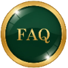 Green button with 'FAQ' text on a white background