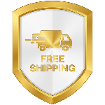 free shipping badge image in gold 