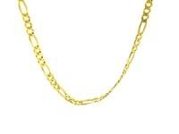 Solid Figaro Chain Necklace in 14K Yellow Gold | 3.00mm