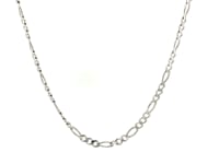 Solid Figaro Chain in 14K White Gold