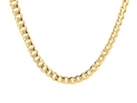 Miami Cuban Semi Solid Chain in 14K Yellow Gold