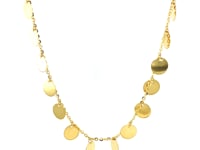 Polished Disc Choker Necklace in 14K Yellow Gold