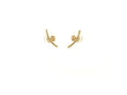14k Yellow Gold Curve Climber Post Earrings