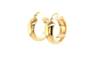 Wide Puffy Hoop Earrings in 14K Yellow Gold