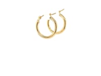 Polished Hoop Earrings | 14K Gold
