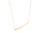 Thin Textured Bar Necklace in 14K Yellow Gold