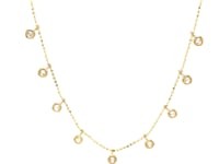 Diamond Charm Choker Necklace in 14K Gold