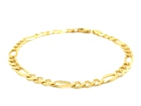 14K Solid Gold Figaro Chain Bracelet - 4.50 mm