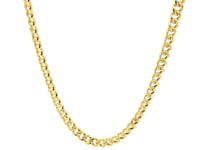 Semi-Solid Miami Cuban Chain Necklace in 14K Yellow Gold - 4.50mm