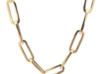 Wide Paperclip Chain Necklace in 14K Yellow Gold