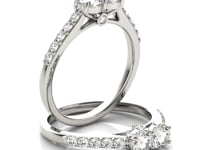 Two Stone Side-by-Side Diamond Ring in 14K White Gold