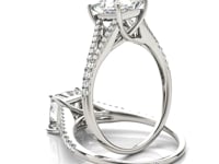 Princess Cut Diamond Engagement Ring | Split Shank in 14K White Gold | 1.12 cttw