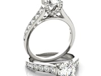 Diamond Engagement Ring with Diamond in 14K White Gold | Cathedral