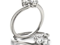Solitaire Two Stone Diamond Ring in 14k White Gold | 0.50 cttw